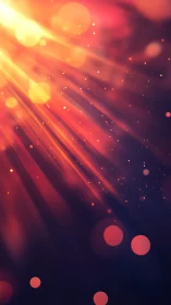 Abstract radial light streaks with bokeh over dark field.