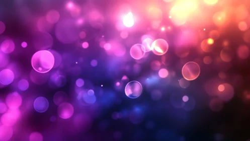 Neon bubble constellations drifting through twilight glow.