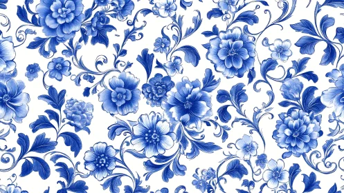 Blue Delftware Floral Pattern