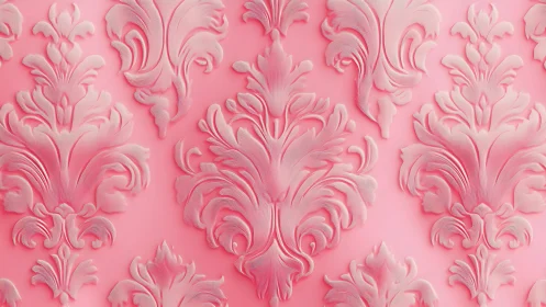 Baroque blossoms in whipped strawberry frosting relief.