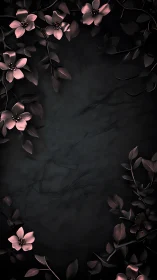 Pink Blooms Dance Against Midnight Canvas in Sculptural Grace