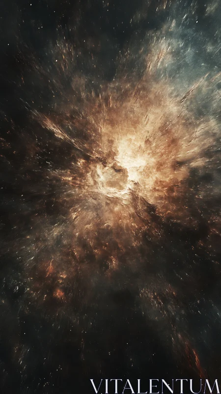 Expanding interstellar nebula core with radial dust ejection