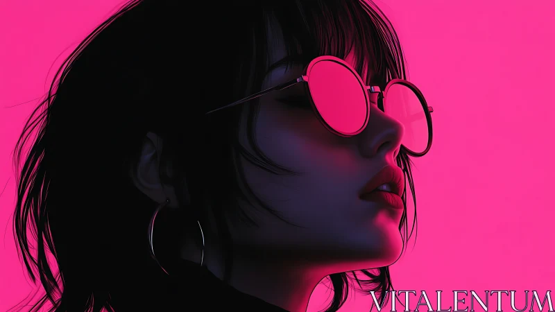 Bold neon portrait celebrates cool style and quiet confidence
