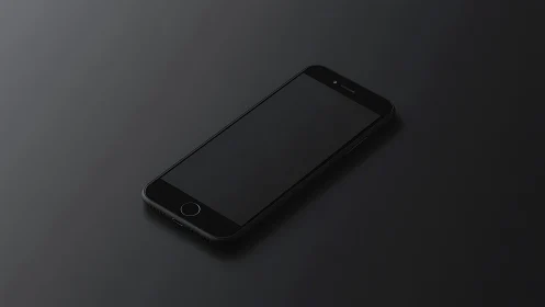 Black Smartphone Minimal Product Shot Against Gray Surface