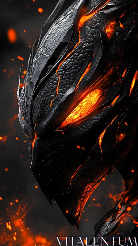 Molten obsidian dragon helm renders infernal luminosity