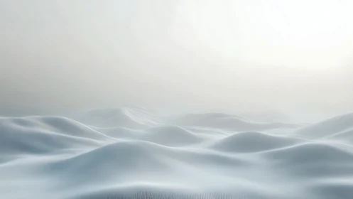 Fog-diffused minimal snow dunes articulated in soft gradients
