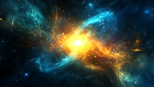 Stellar nebula interaction with contrasting plasma streams.