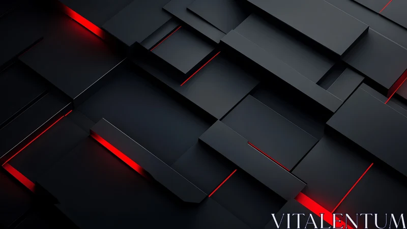 Midnight tech panels sliced by molten red neon lightlines.