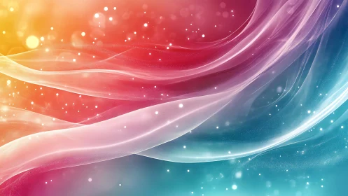 Translucent colored waves form layered diagonal gradients.