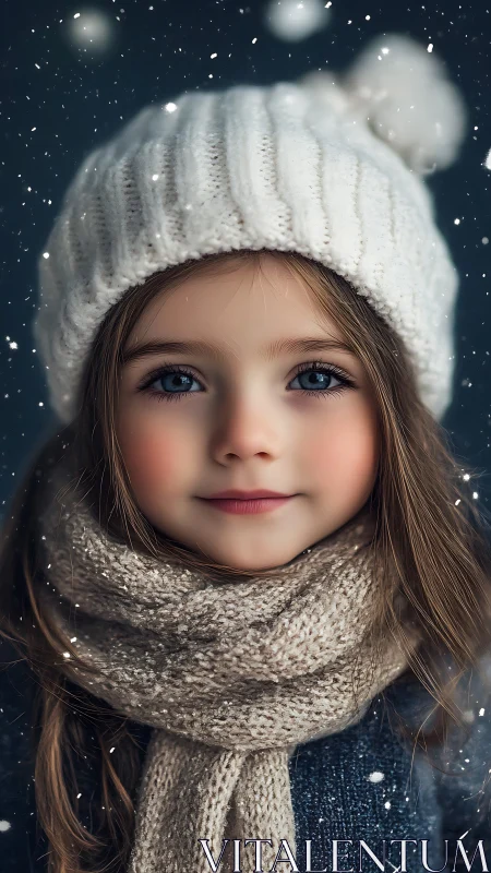Winter's Blue-Eyed Wonder: A Child's Snowy Dreams.