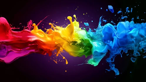 Digital painting of chromatic fluid collision in motion design.