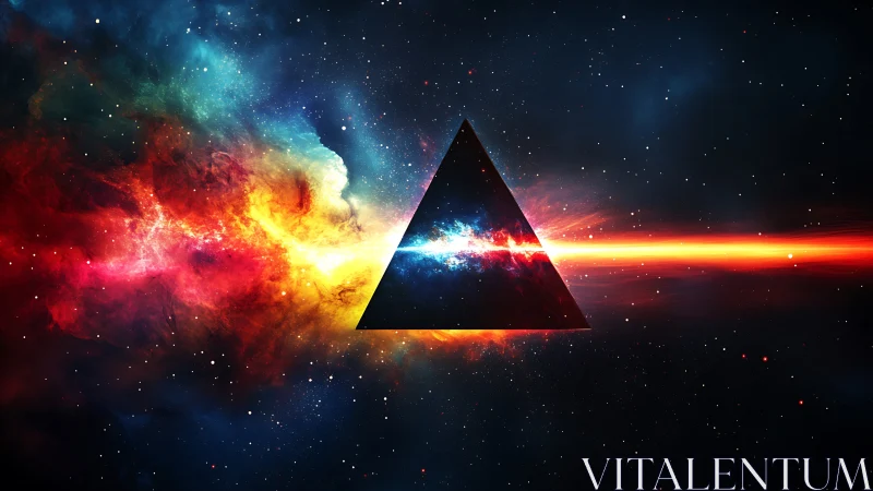 Cosmic triangle welcomes a radiant burst of colorful light