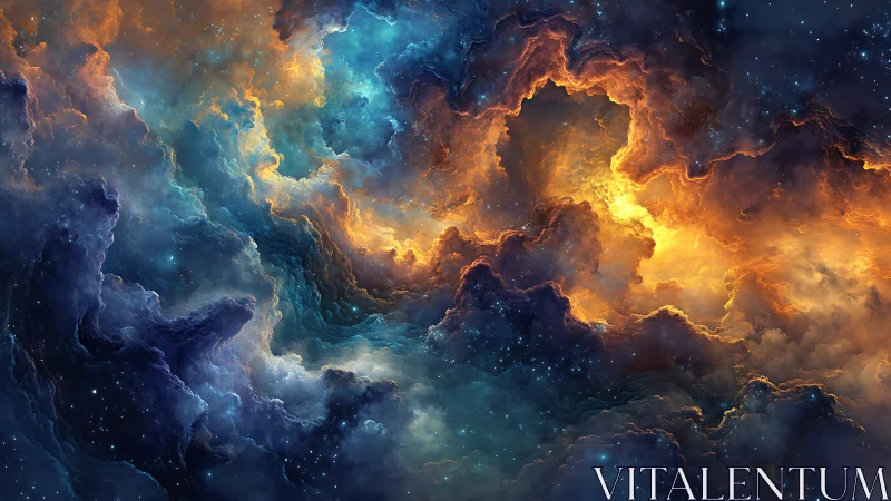 Turbulent stellar nebula clouds with luminous ionized gas core