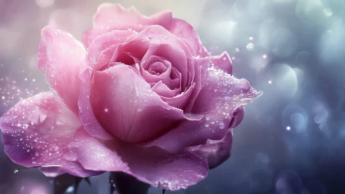 Magenta Rose with Hydrophobic Crystalline Formations.