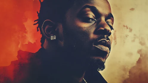 Smoldering portrait of defiant swagger in molten dusk light.