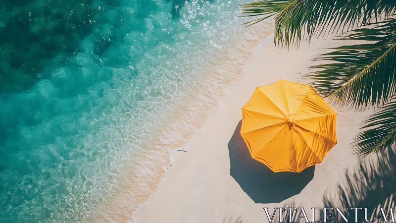 A Golden Umbrella Awaits Your Beach Day Escape.