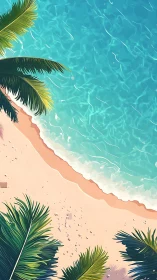 Tropical Paradise: Where Palm Fronds Meet Turquoise Waters.