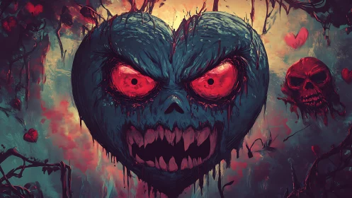 Grotesque cardiac entity with predatory ocular convergence.