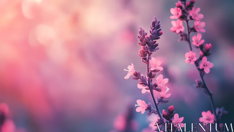 Selective Focus Macro Photography of Pink Lupine Flowers with Graduated Bokeh Depth