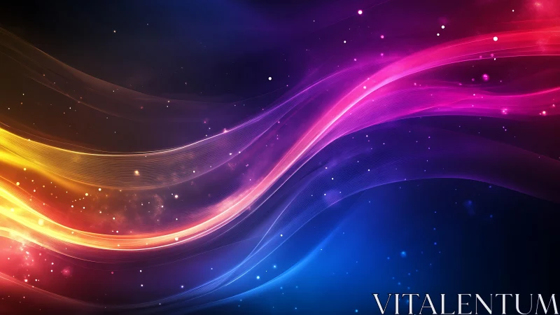 Chromatic energy ribbons over deep cosmic gradient field.