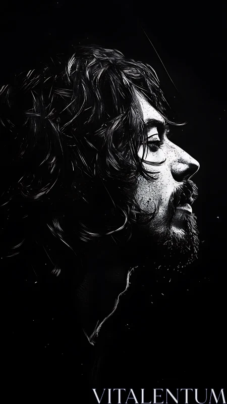 Starlit profile of a midnight dreamer in sculpted shadow.