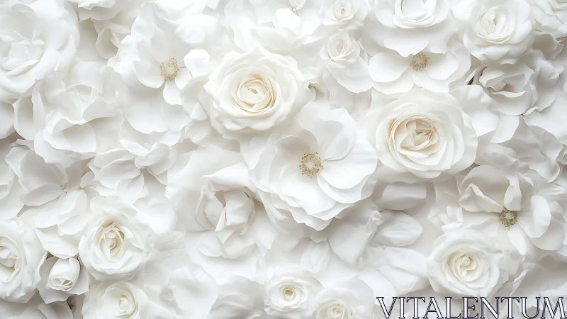 White Floral Composition with Soft Tonal Depth.