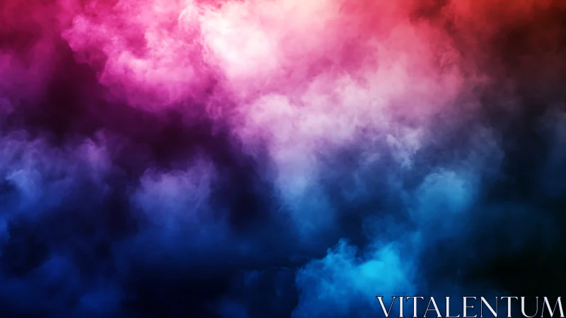 Colorful gradient fog cloud fills frame in dense layers