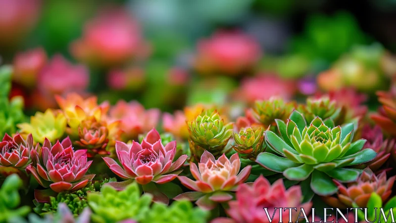 Jeweled Succulents in Coral and Green Glory.