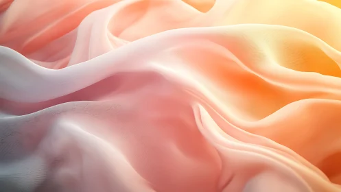 Soft pastel fabric waves ripple across glowing surface