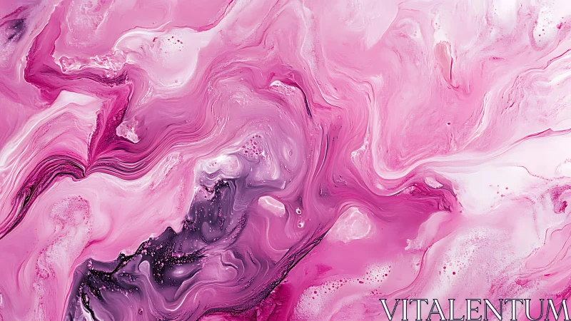 Pink and White Abstract Fluid Art with Marble Texture.