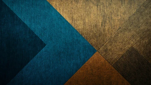 Bold teal and gold geometric textures create a modern welcome