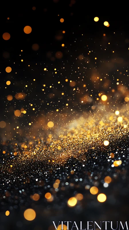 Golden stardust drifts gently across a deep night sky
