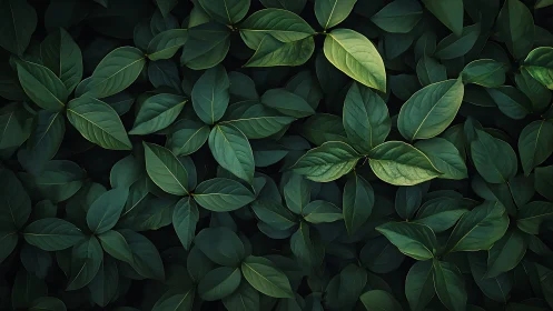 Lush layered foliage in moody low-key botanical study.