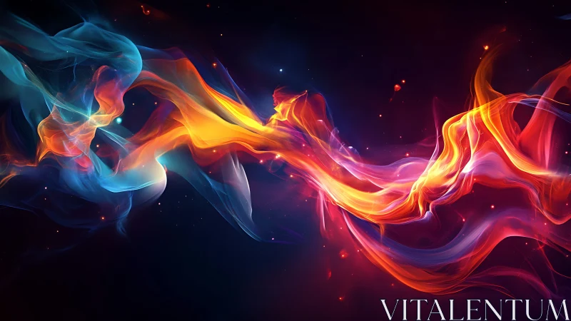 Chromatic energy streams with luminous fluid motion.