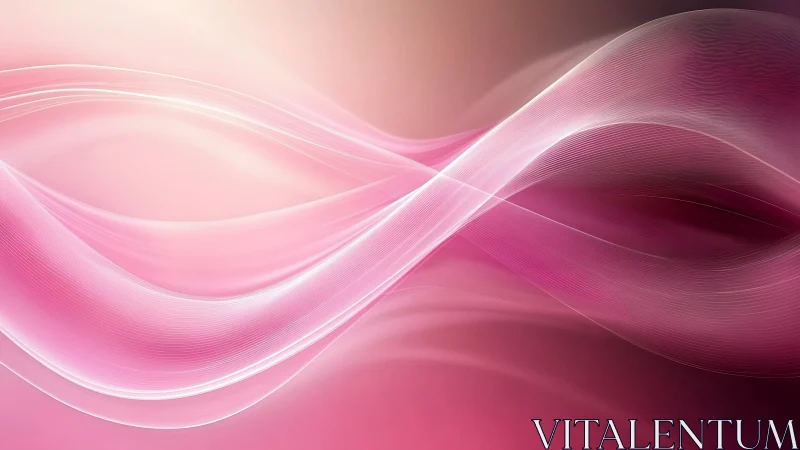 Silken pink light waves flowing across soft gradient space.