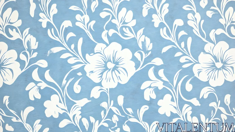 Periwinkle Blossoms Dance: Botanical Floral Pattern.