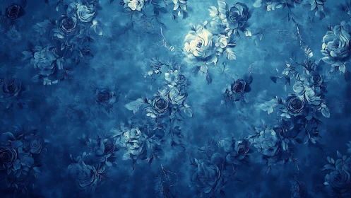 Ethereal Blooms Dance Through Twilight's Electric Blue Reverie
