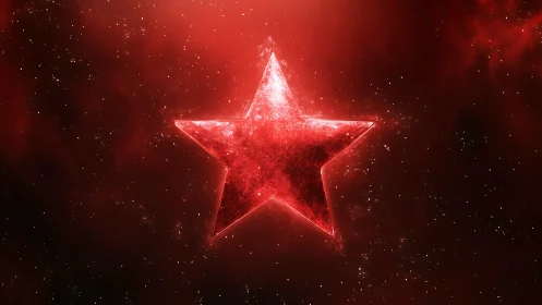 Luminous red nebula star with glowing cosmic dust halo.