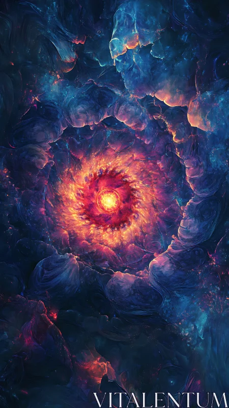 Cosmic nebula vortex igniting radiant stellar core spiral.