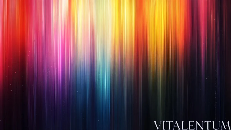 Vivid Vertical Light Streaks Abstract Art with Rainbow Colors.