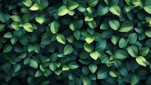 Lush layered green leaves create a calm, immersive backdrop