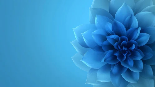 Blue Lotus Bloom Rendered in Digital Gradient.