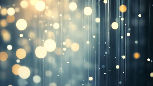 Abstract glowing bokeh lights on dark background, digital art style.