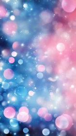 Defocused bokeh circles overlay blue and pink gradient field