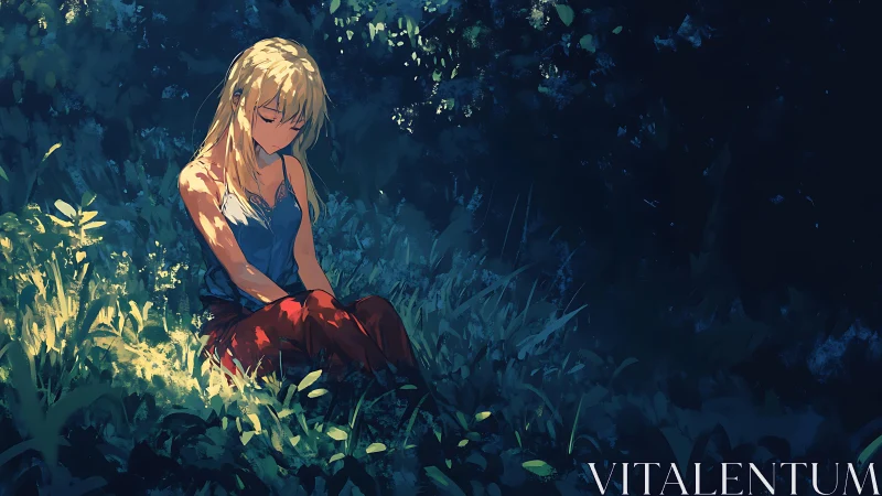 Sunlit solitude hums softly around the dreaming girl