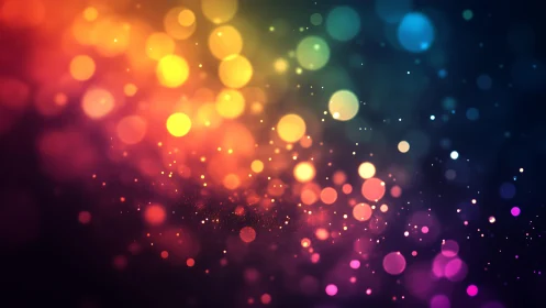 Vibrant abstract bokeh lights in colorful gradient digital art.