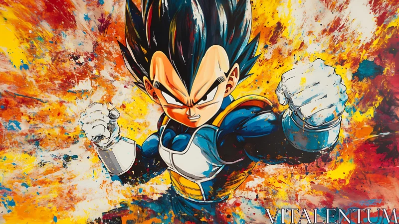 Anime warrior charges forward with fists raised in attack