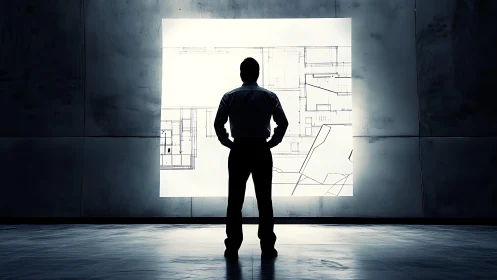 Architect's Vision: Standing Strong Before Blueprint Dreams.