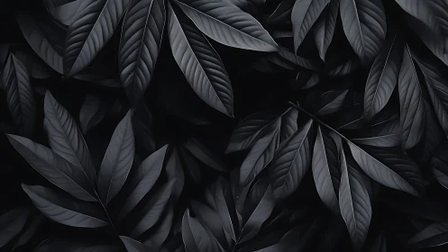 Monochrome foliage pattern with sculpted matte leaves