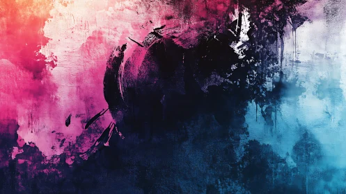 Vibrant abstract gradient merges magenta, navy, and cyan fields